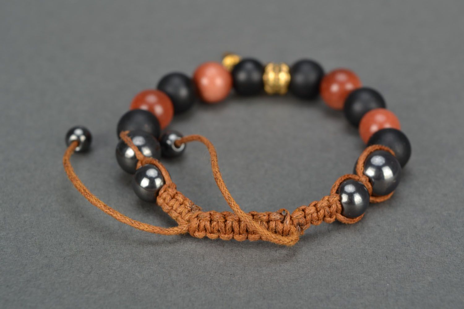 Handmade bracelet with natural stones Goldfish photo 4