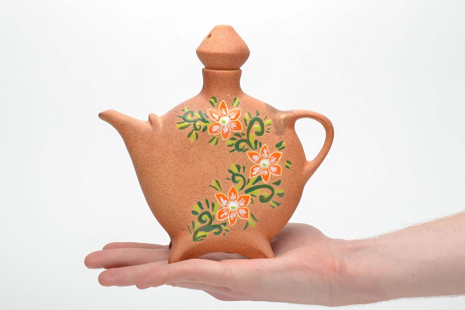 Flat ceramic teapot photo 5