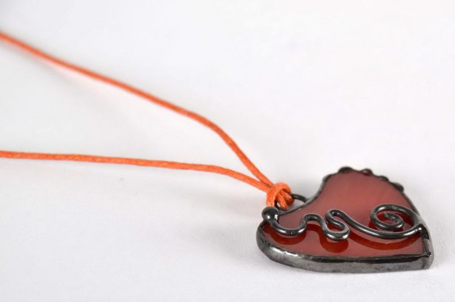 Stained glass heart-shaped pendant photo 3