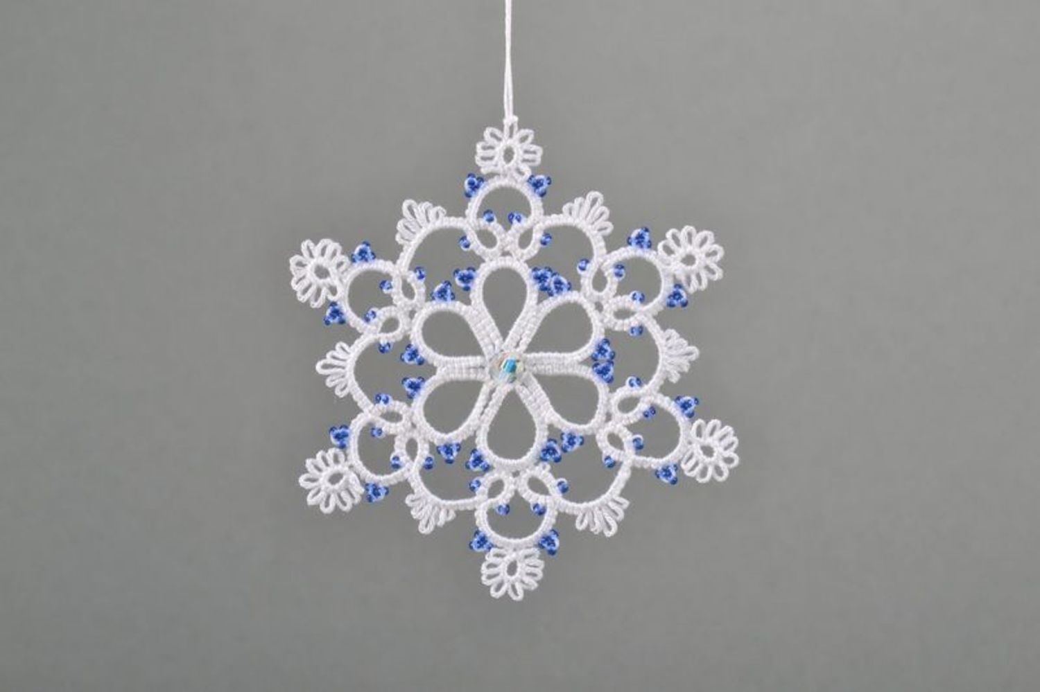 Christmas tree decoration Blue snowflake photo 3