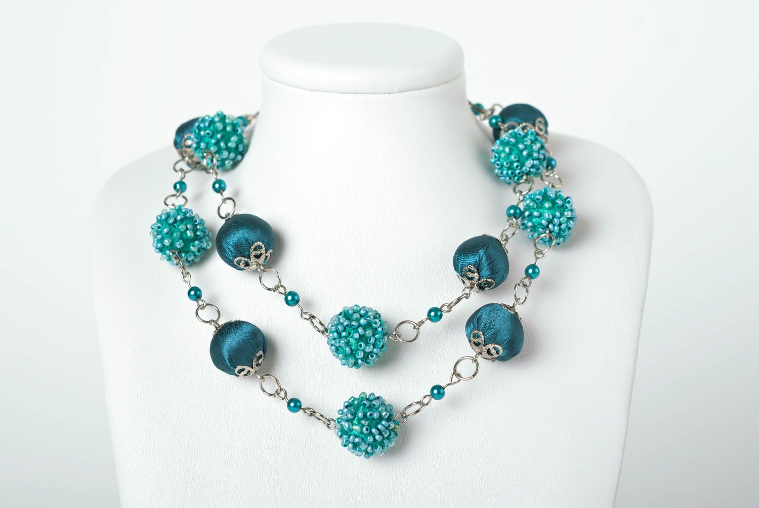 Blaue schöne handgemachte Damen Halskette Halsschmuck für Damen Schmuck Collier foto 2