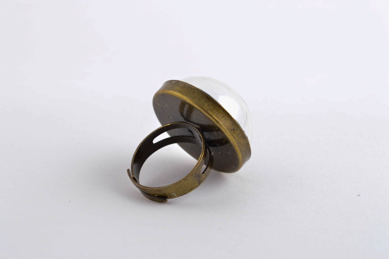 Необычное кольцо ручной работы элитная бижутерия красивое кольцо круглое фото 4