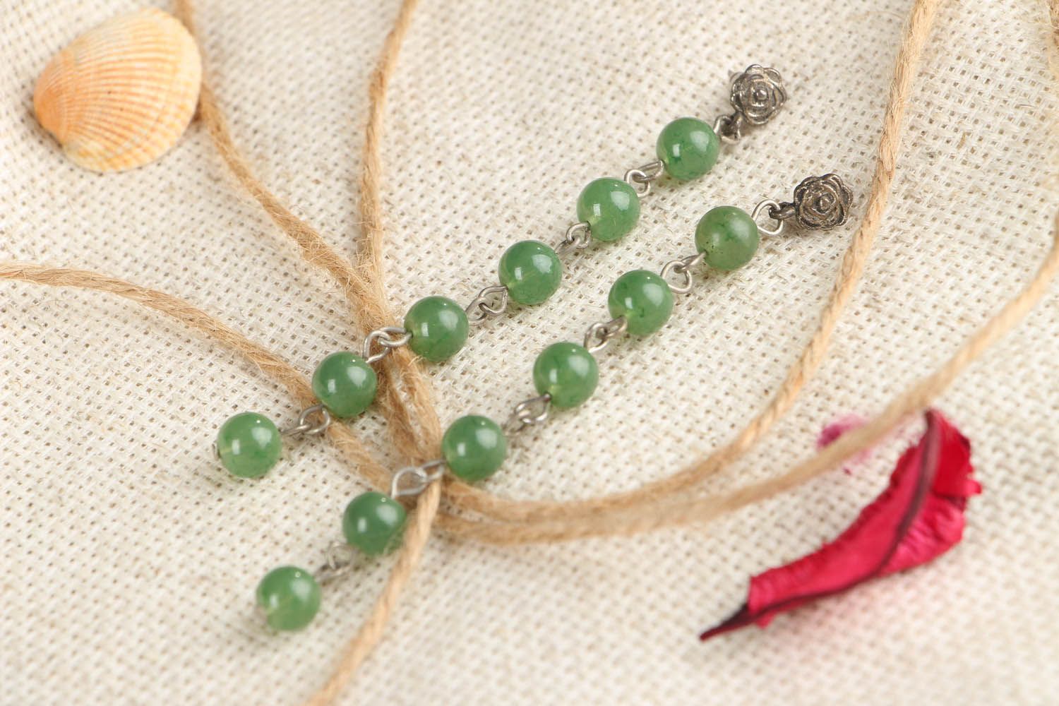 Long Earrings Made of Plastic Beads photo 3
