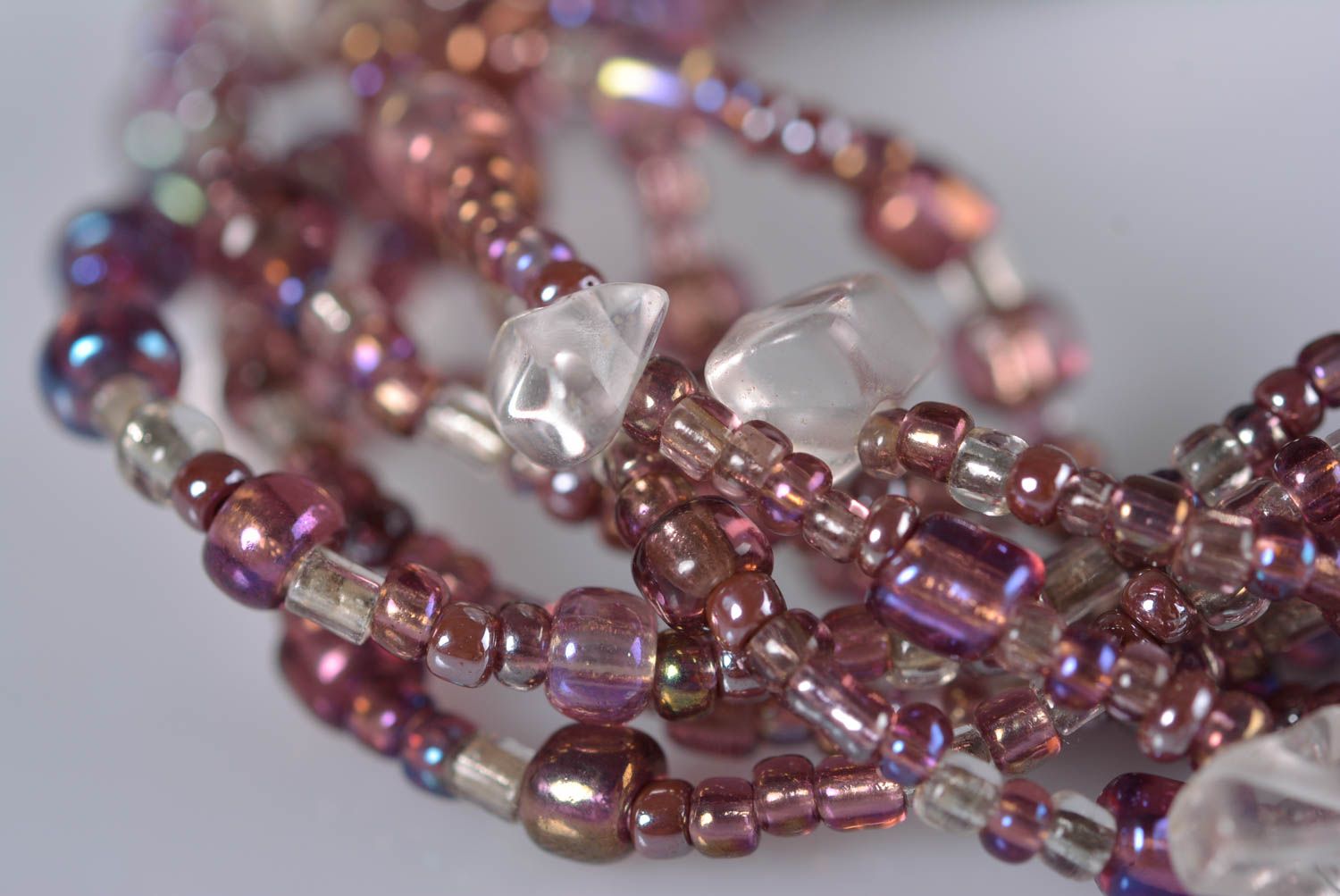 Light cherry multi-layer beads bracelet for women photo 2