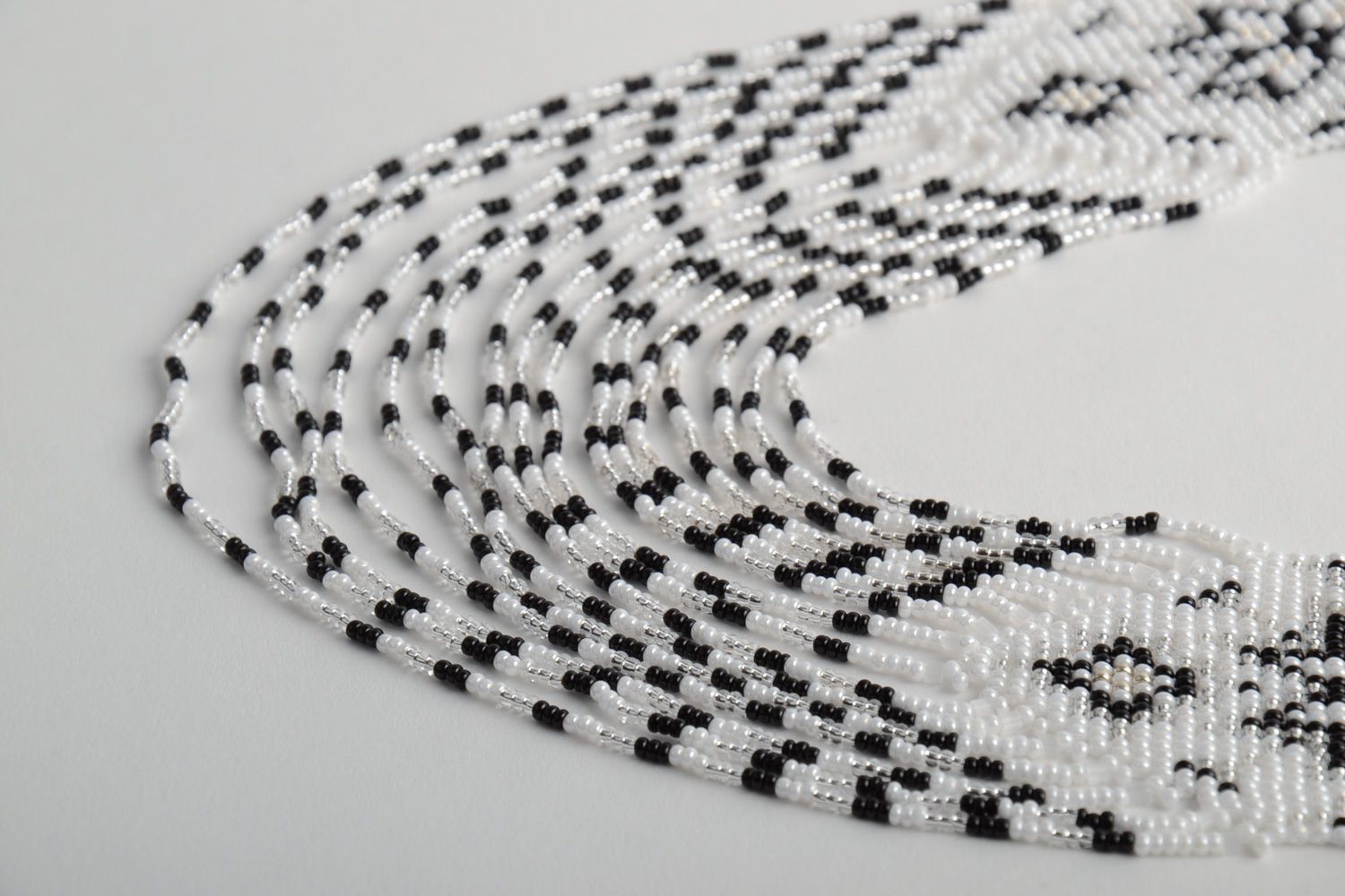 Unusual beautiful designer handmade beaded gerdan necklace photo 4