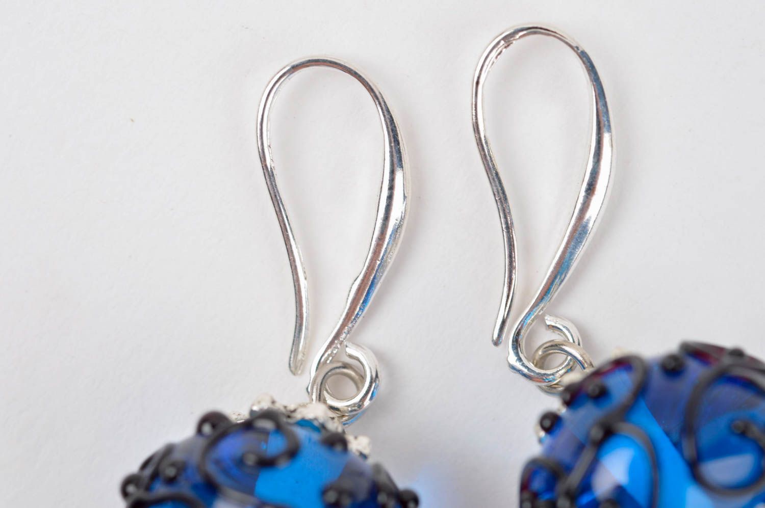 Elegant handmade glass earrings beautiful jewellery fashion accessories photo 3