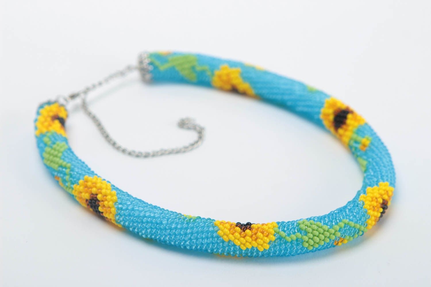 Handmade Ethno Kette Schmuck aus Rocailles Damen Collier lange Halskette schön foto 3