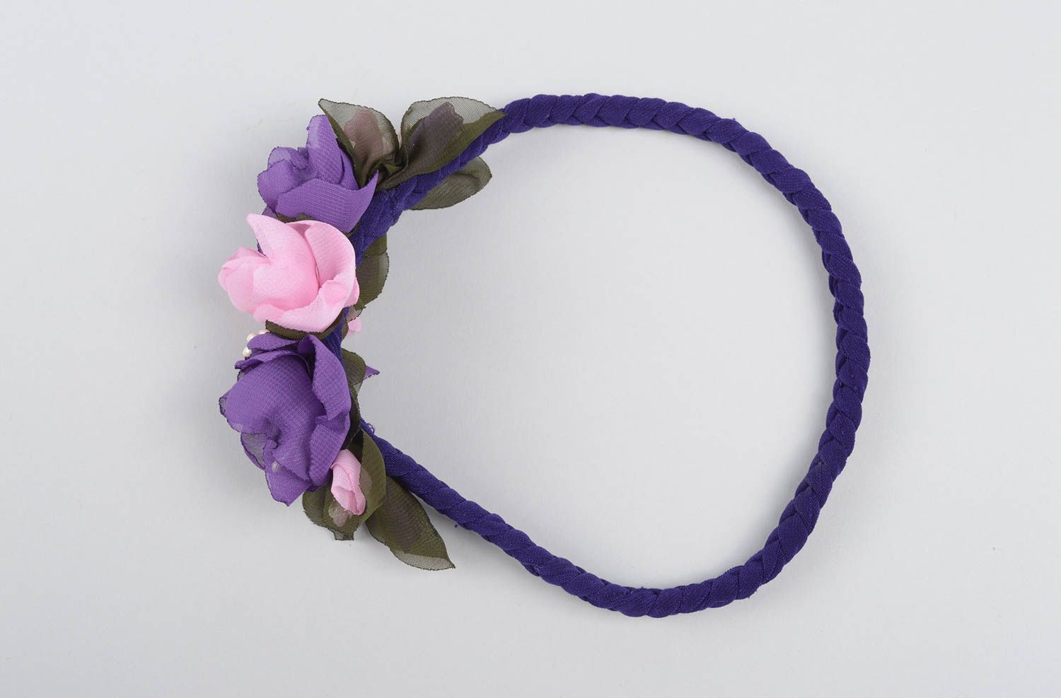 Schönes Haarband mit Blumen handmade Designer Schmuck Accessoire für Haare  foto 4