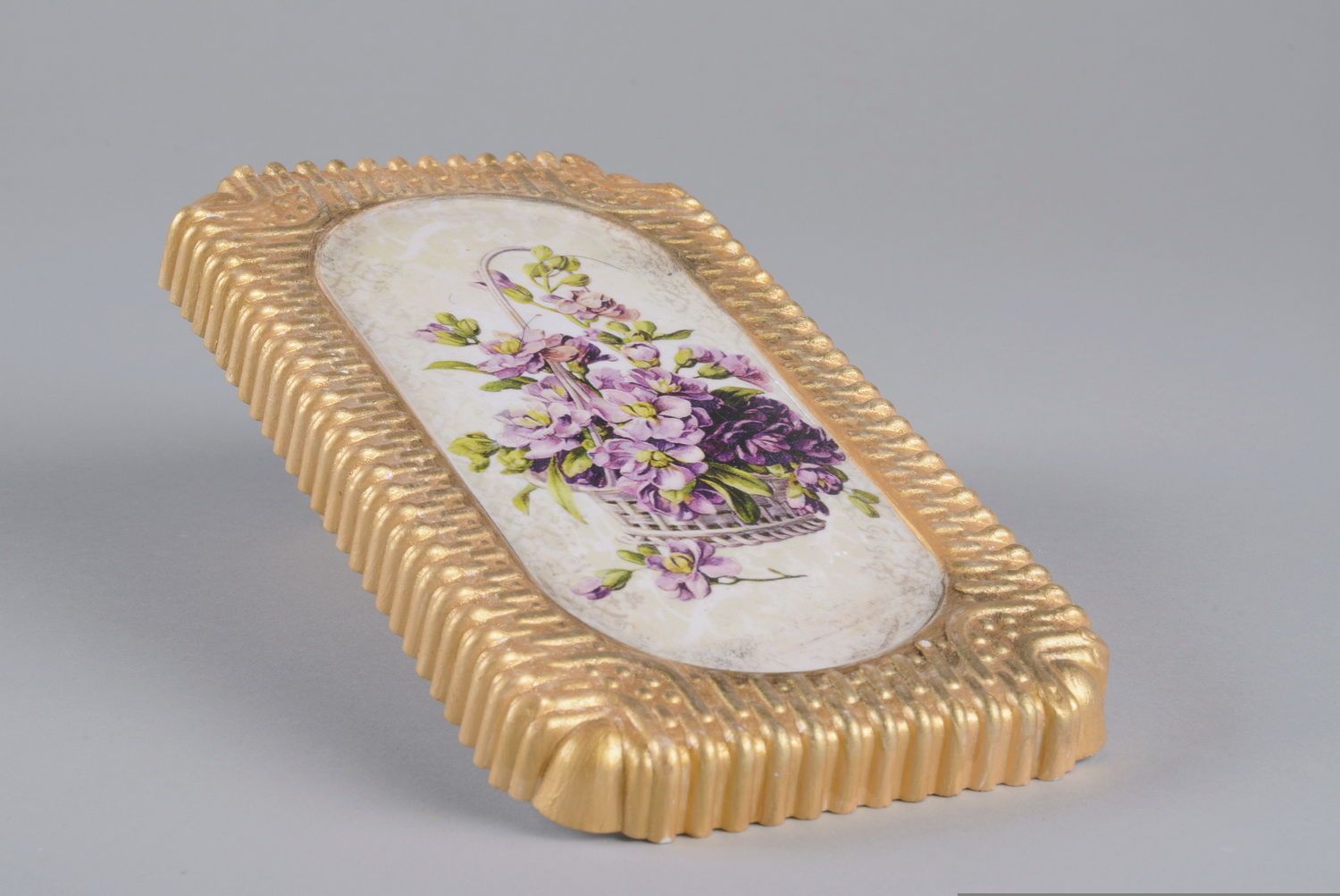 Tableau rectangle de plâtre Bouquet de violettes  photo 2
