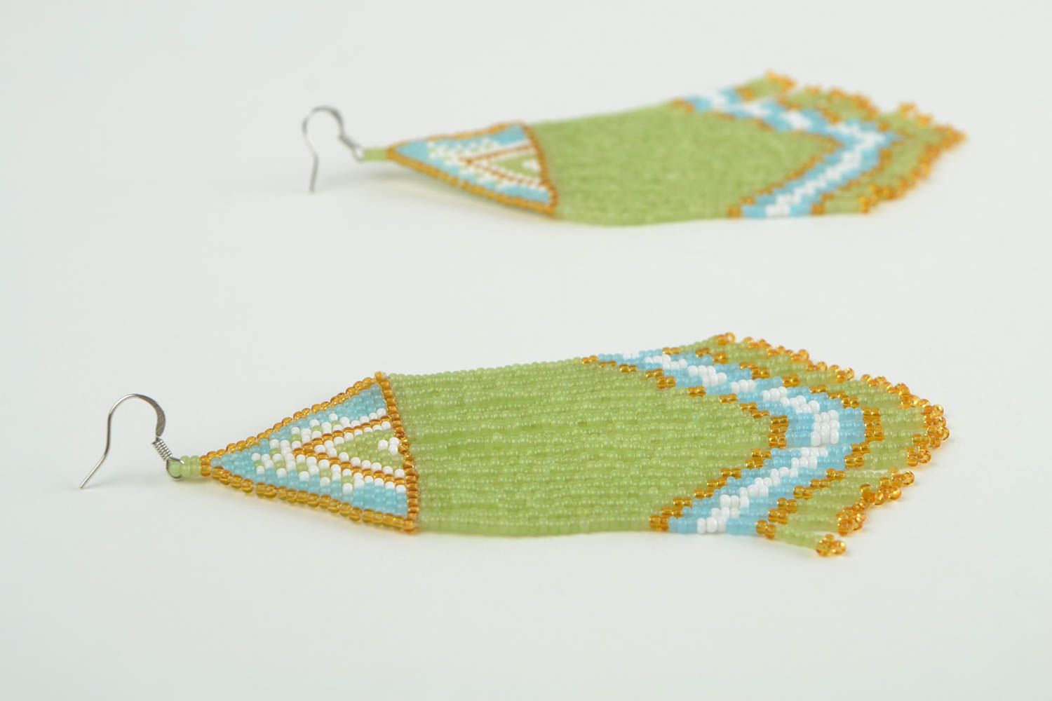 handmade Ohrringe Geschenk für Frauen bunte Ohrringe schön aus Rocailles foto 5