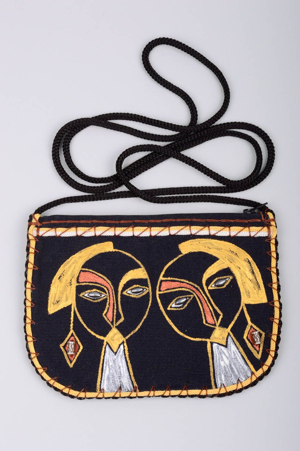 Damen Schultertasche aus Textil originell handmade Accessoire mit Porträt foto 1