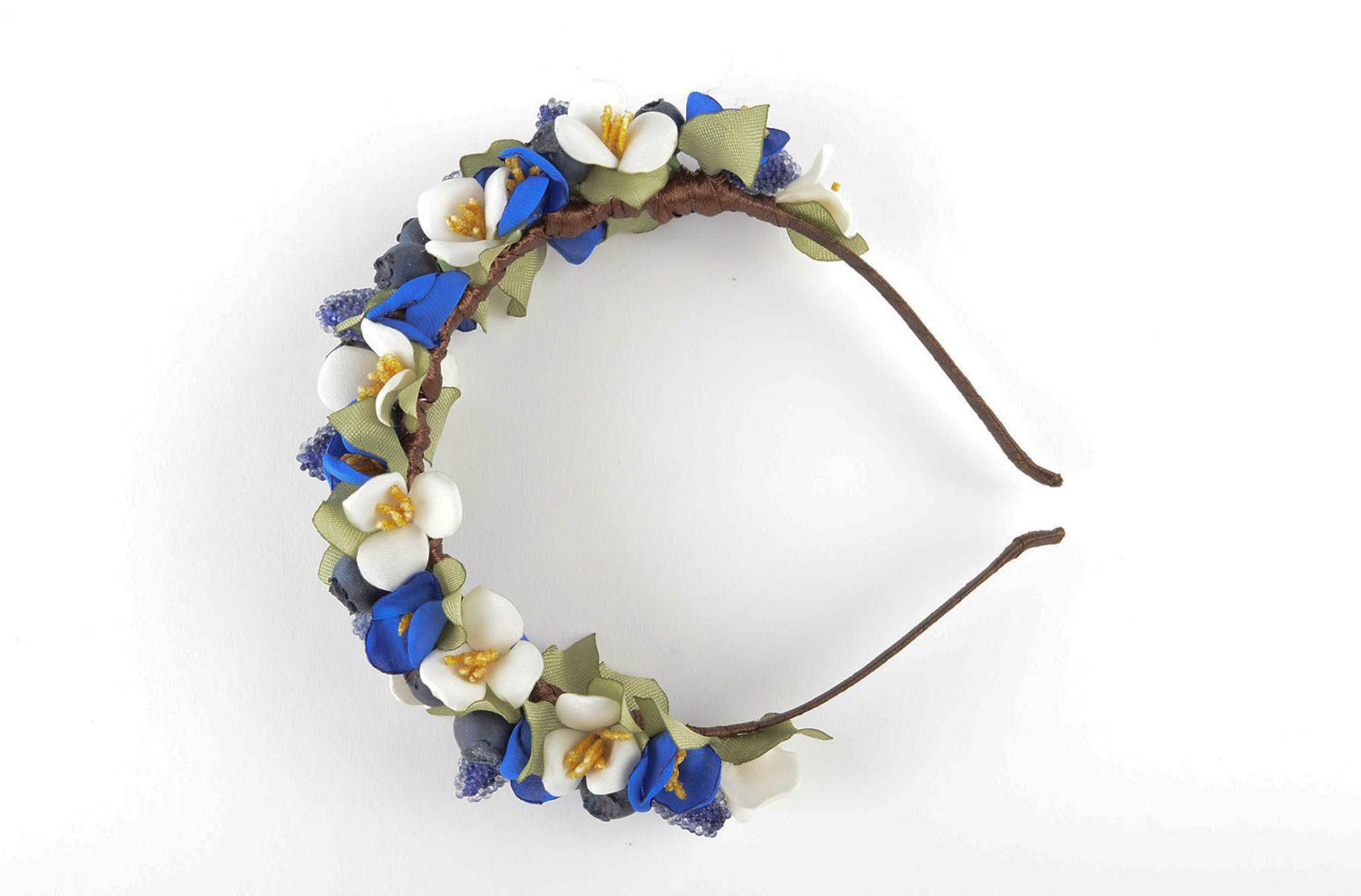 Diadema artesanal con flores accesorio para el cabello regalo original foto 5
