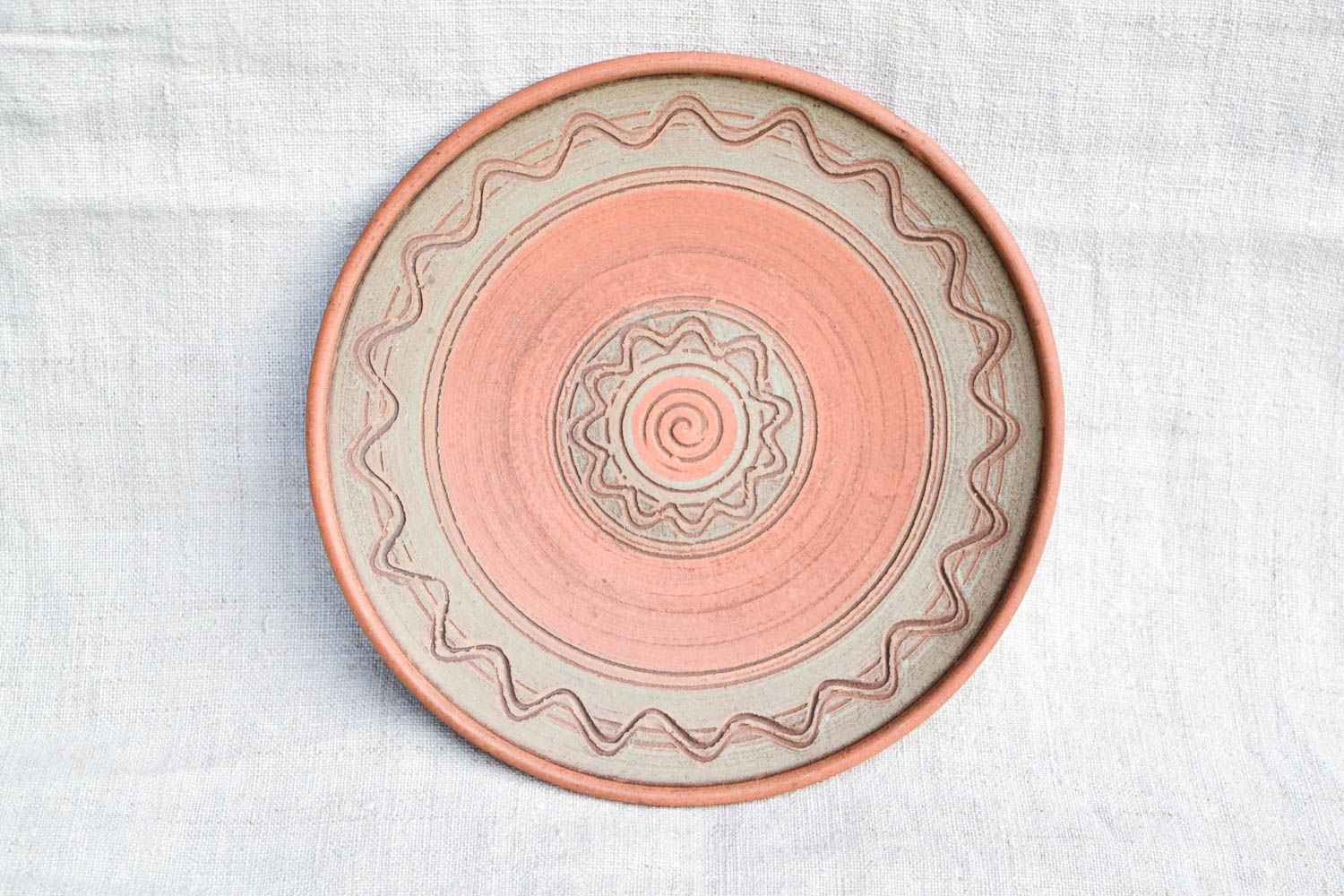 Декоративная тарелка хенд мейд керамическая тарелка круглая декор для дома фото 3