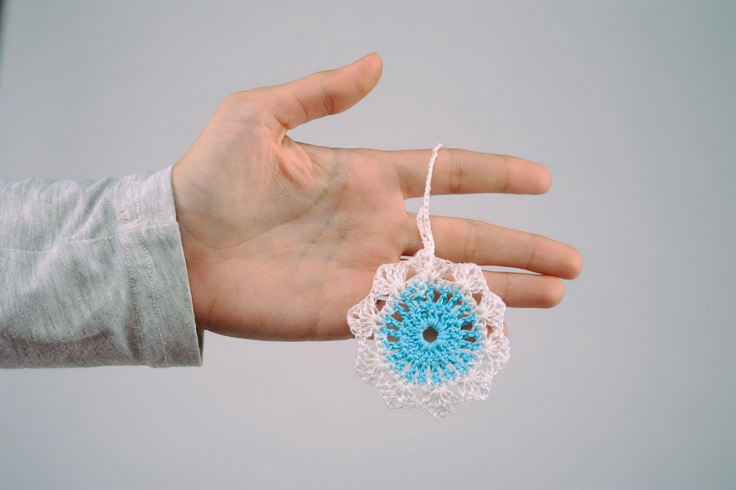 Crocheted New Year's decoration Snowflake photo 1