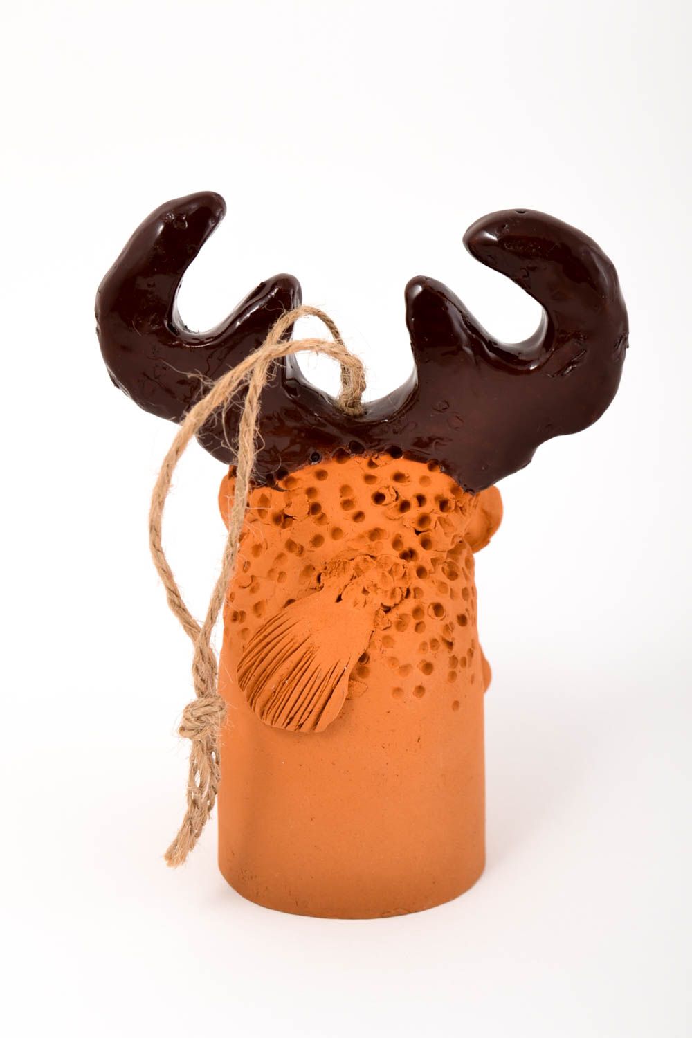 Колокольчик из глины ручной работы глиняный сувенир лось колокольчик сувенирный фото 4
