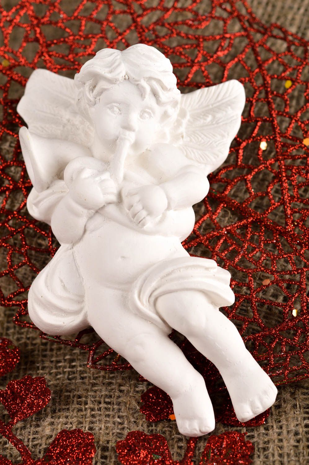 Objet décoratif fait main Figurine à peindre Loisir créatif ange en plâtre photo 1
