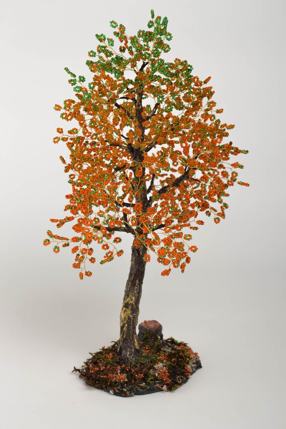 Dekorativer Baum im Herbst aus Glasperlen handmade Tisch Deko Wohn Accessoire foto 2