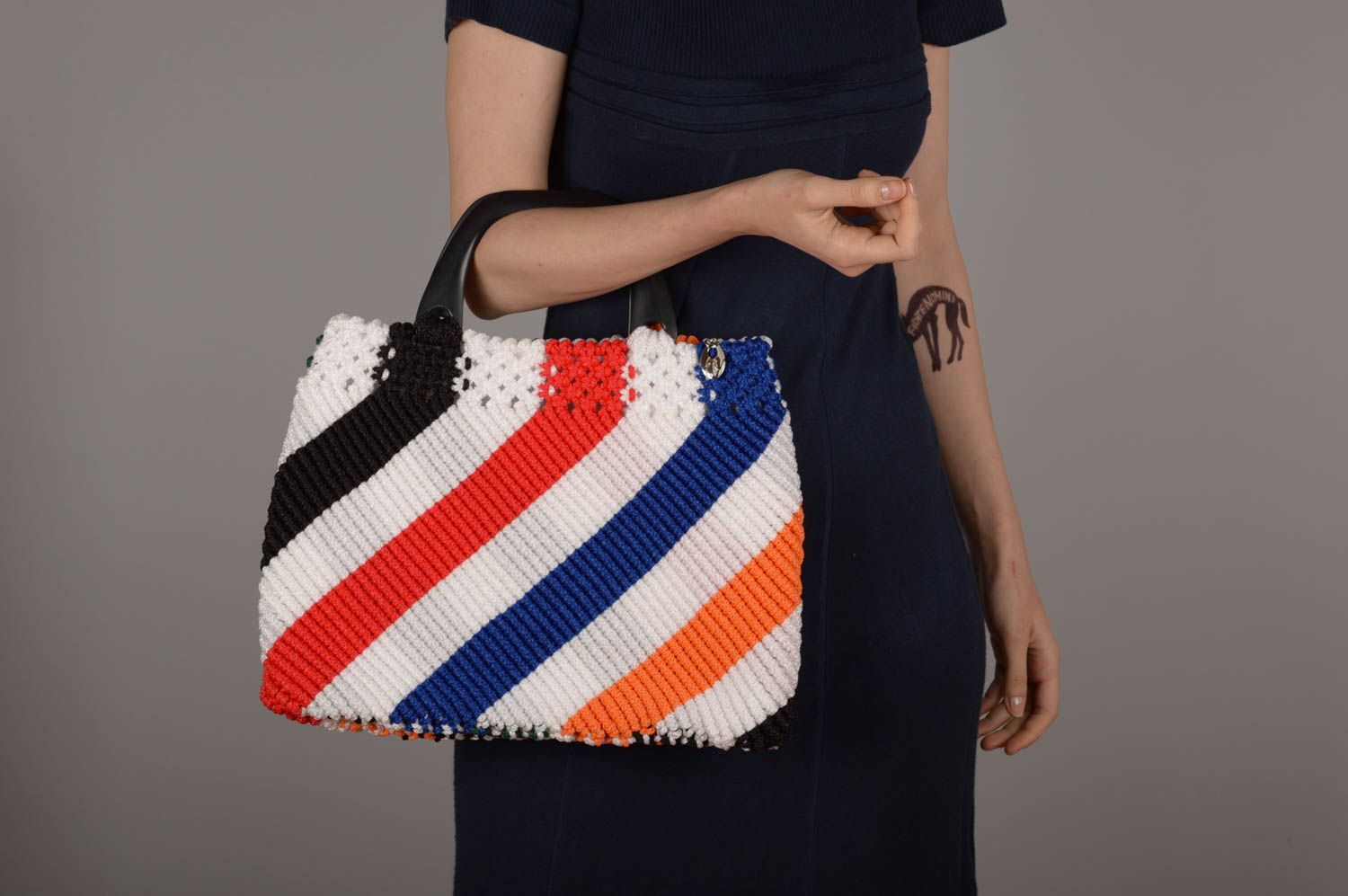White Stripe Tote Bag, Fashion & Accessories
