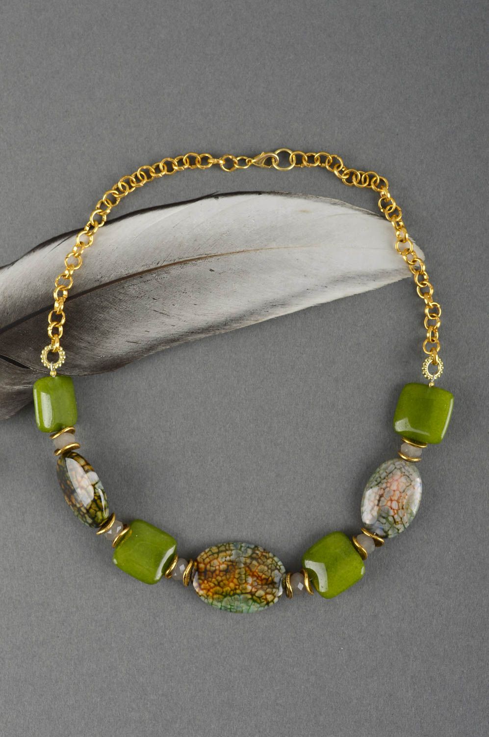 Handmade Frauen Accessoire Halskette für Frauen Damen Collier ungewöhnlich schön foto 1