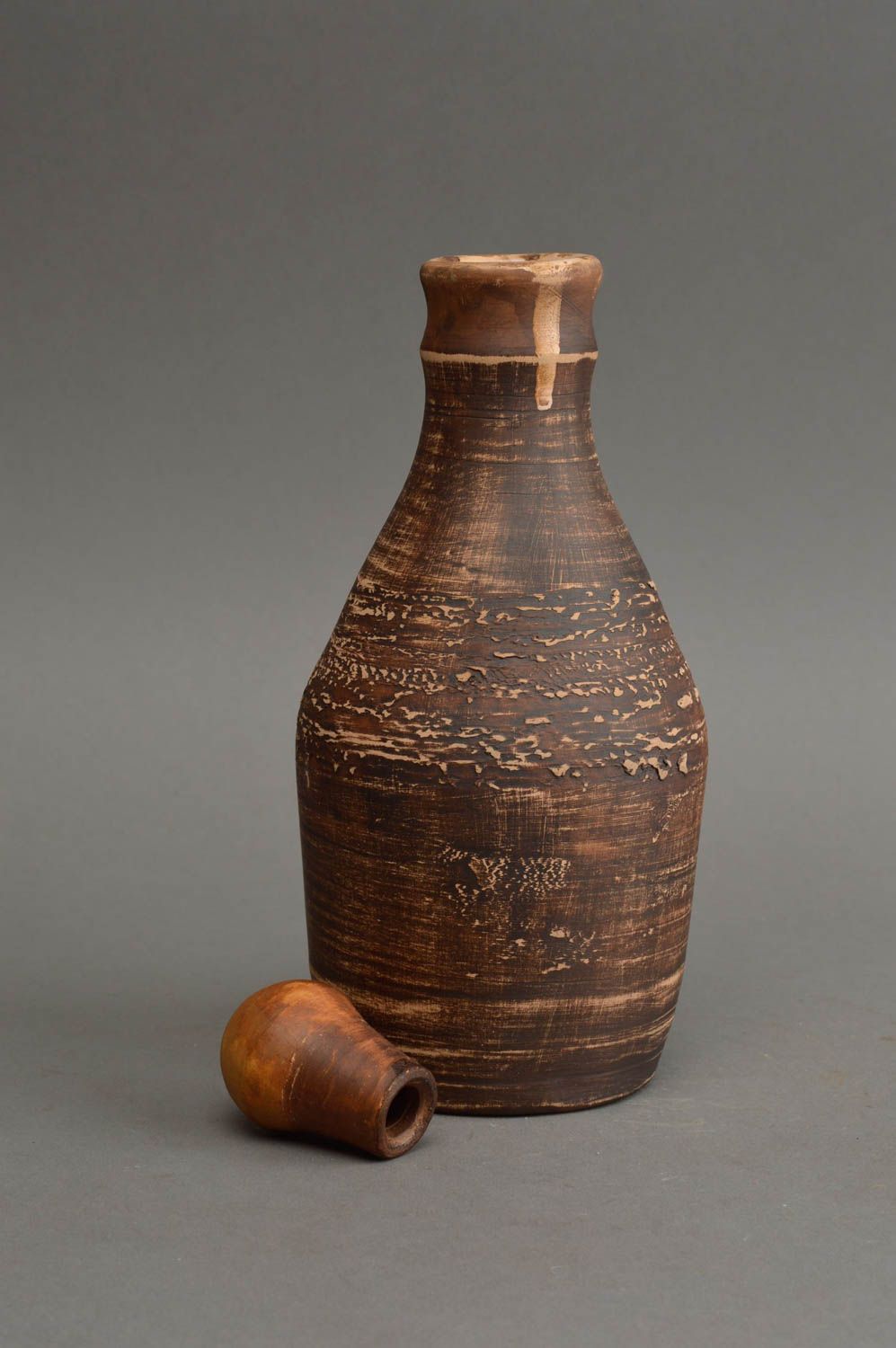 12 oz ceramic bottle shape wine decanter pitcher with lid 1 lb photo 3
