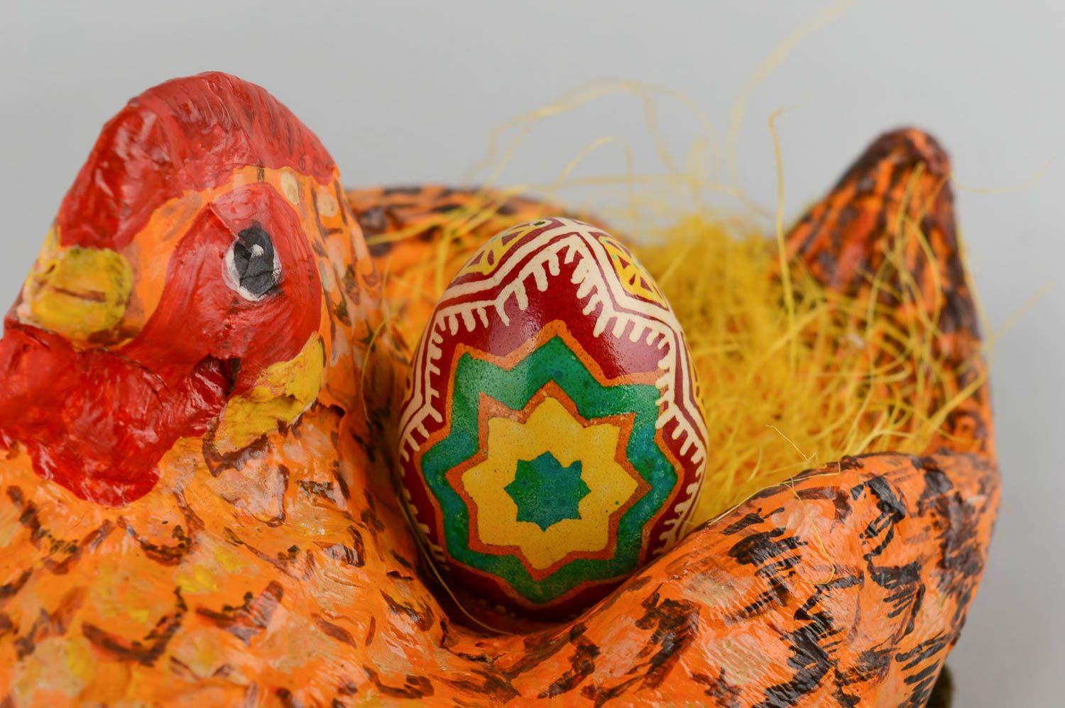 Handmade bright egg beautiful painted Easter egg unusual Easter decor ideas photo 1