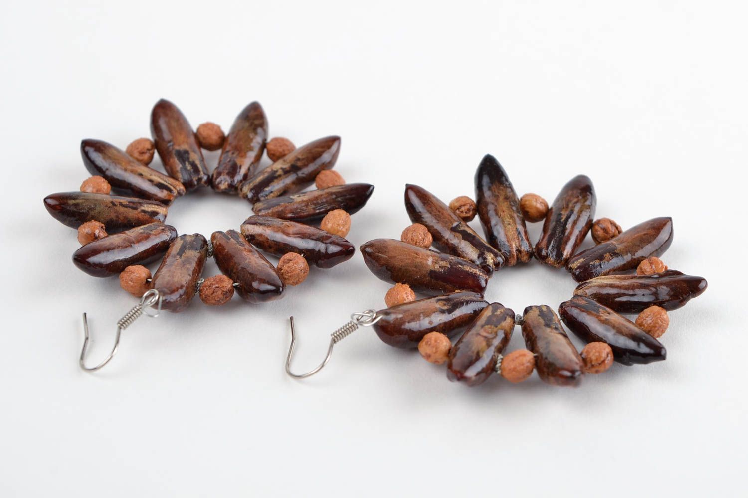 Ohrringe aus Holz handmade Damen Ohrringe Schmuck handgemacht Geschenk stilvoll foto 4