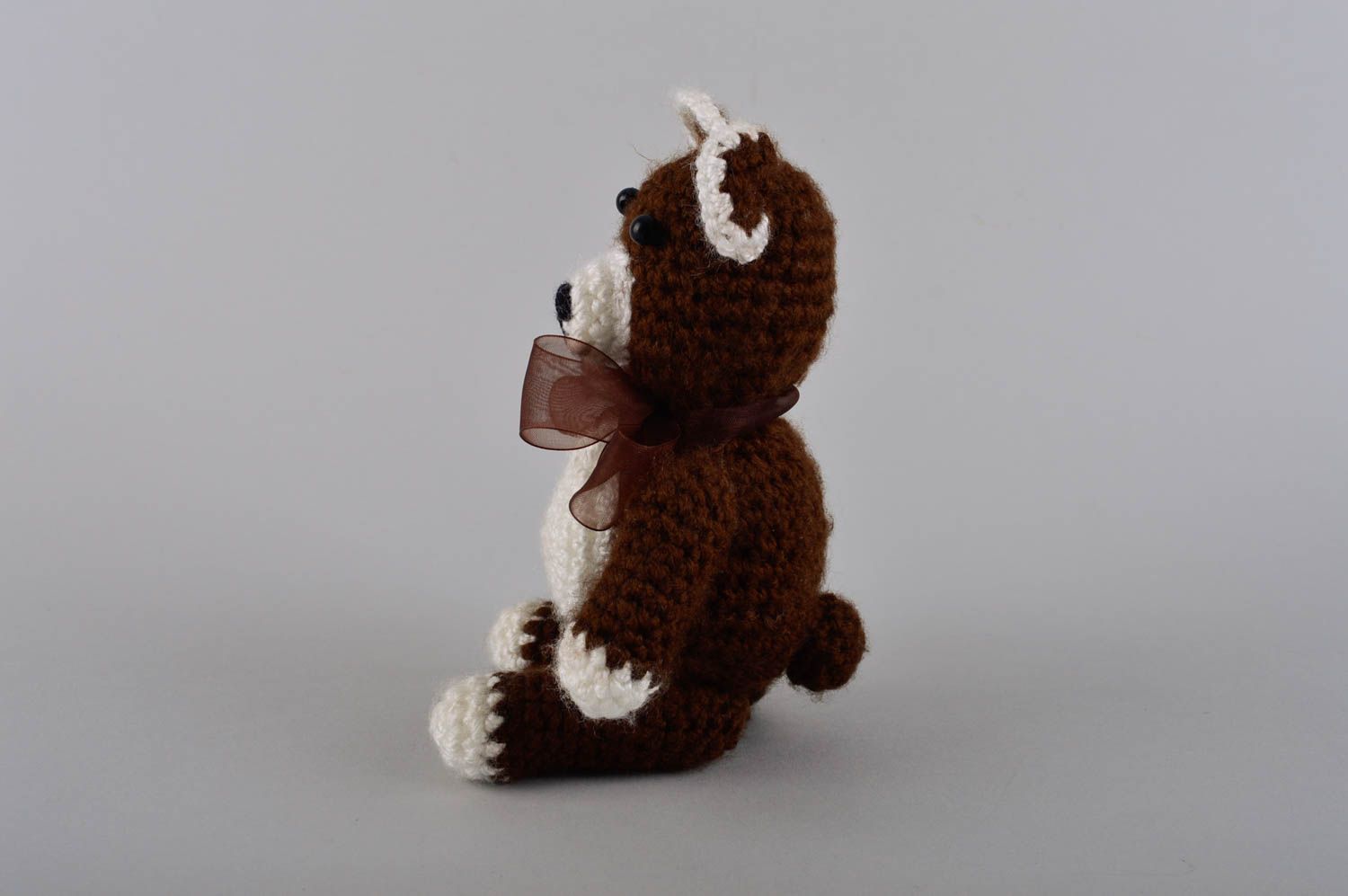 Peluche ourson fait main Jouet enfant Cadeau original tricotée au crochet photo 3