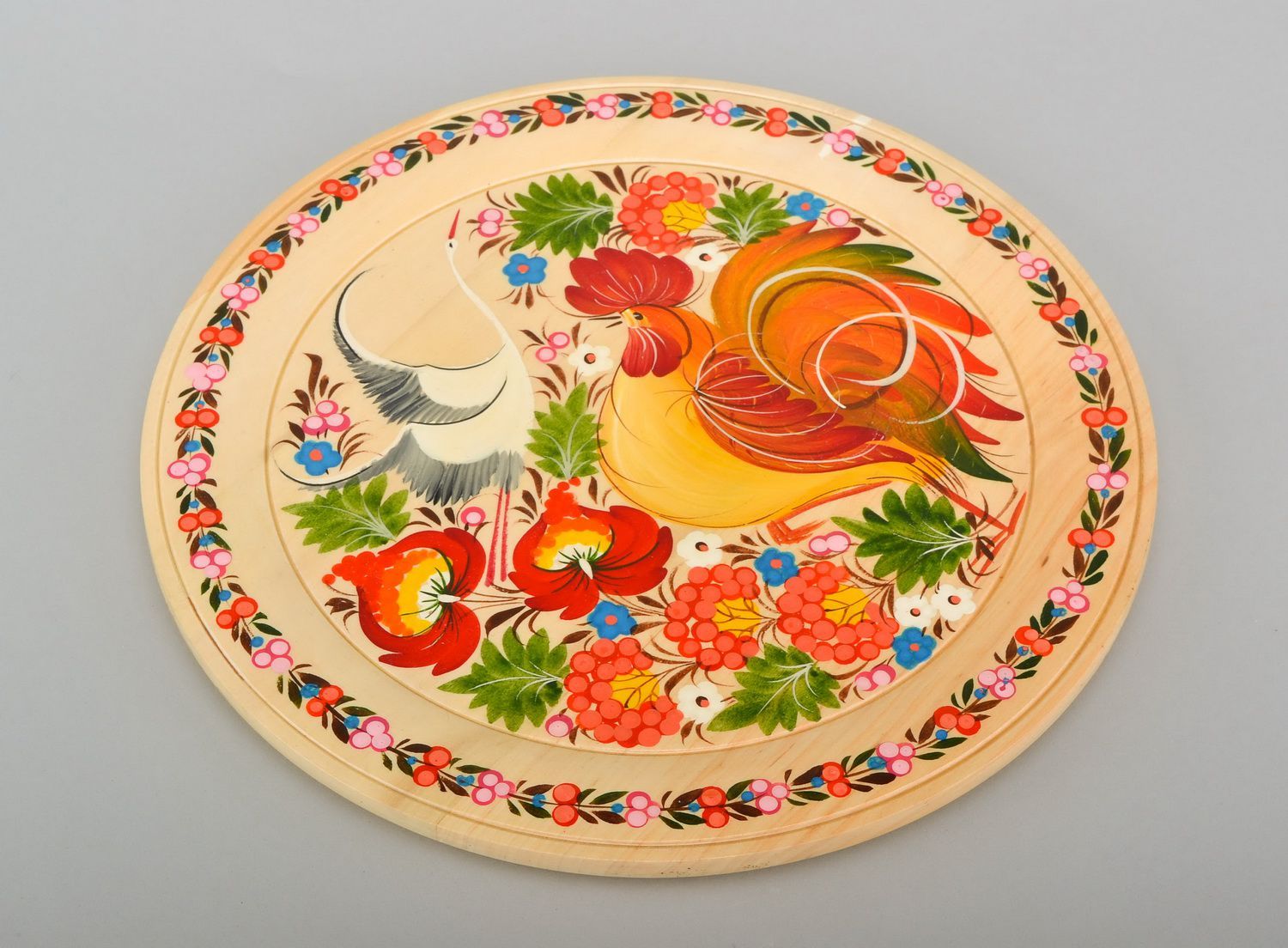 Decorative plate, petrikov painting photo 2
