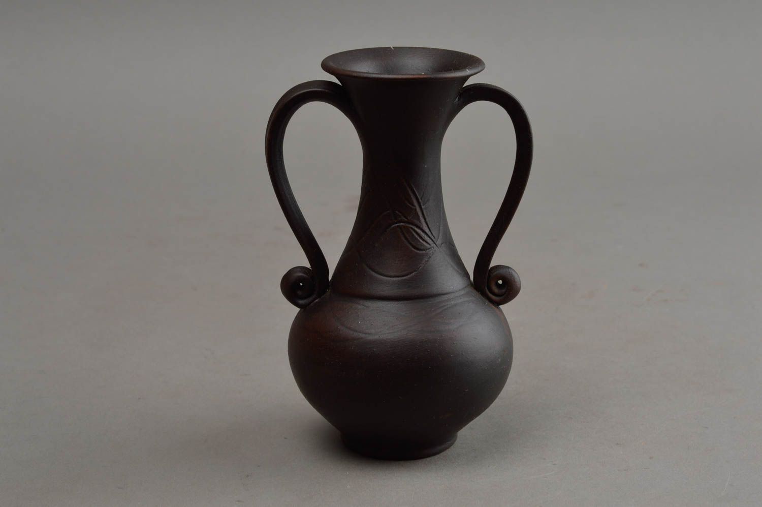 3 oz 5 inches ceramic dark brown elegant vase for home décor 0,5 lb photo 7