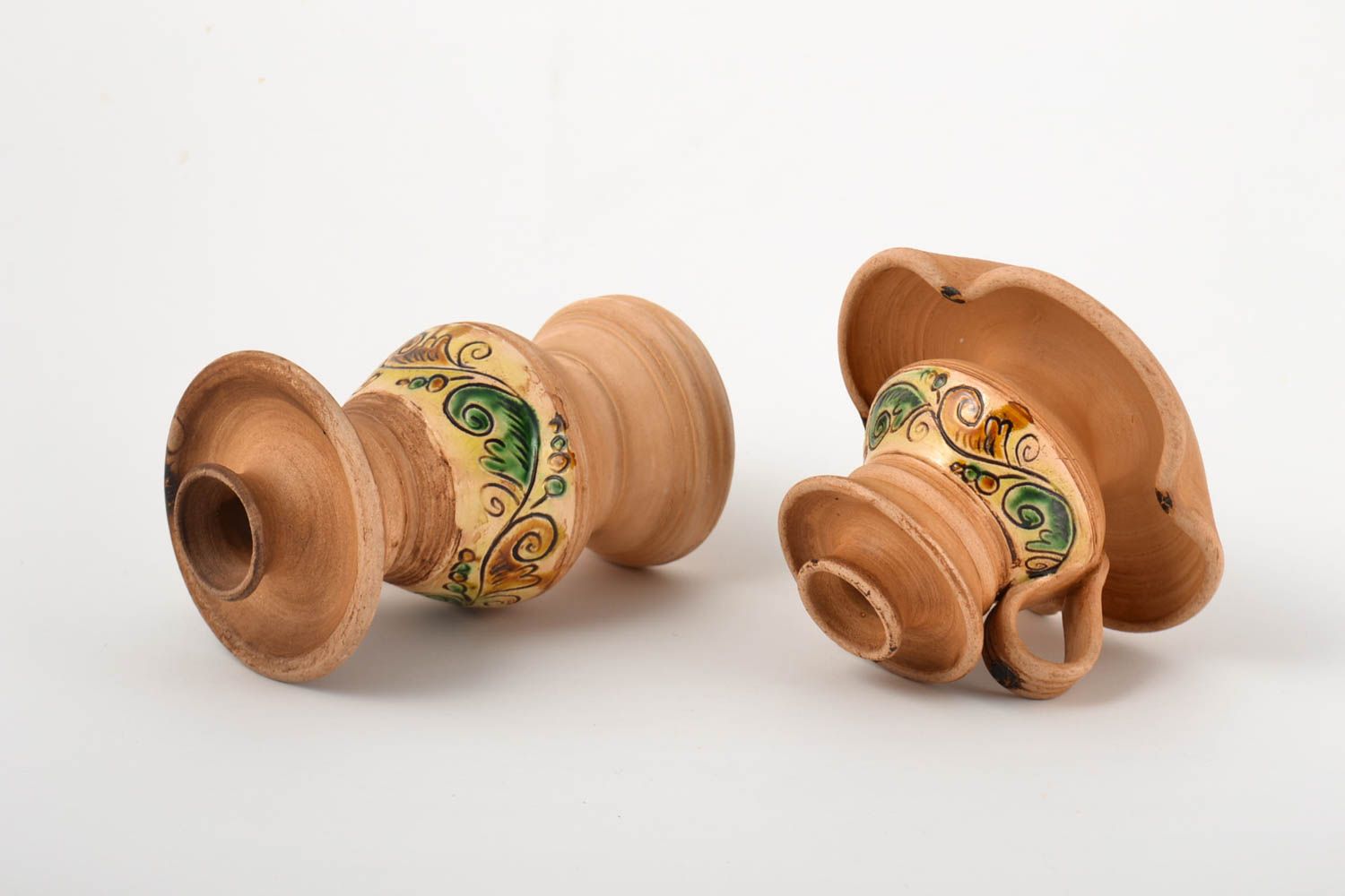 2 portavelas de cerámica hechos a mano sostenedor de velas diseño de interiores foto 3