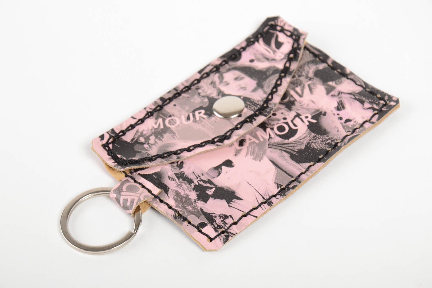 Handmade leather wallet keychain wallet leather goods women accessories photo 2