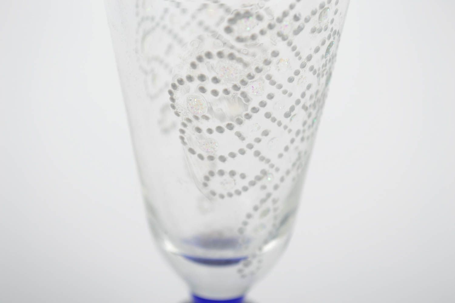 Set de copas de vidrio decoradas hechas a mano vajilla original regalo especial foto 2