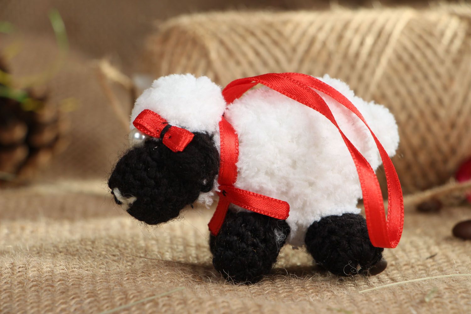 Handmade soft toy in the shape of lamb photo 5