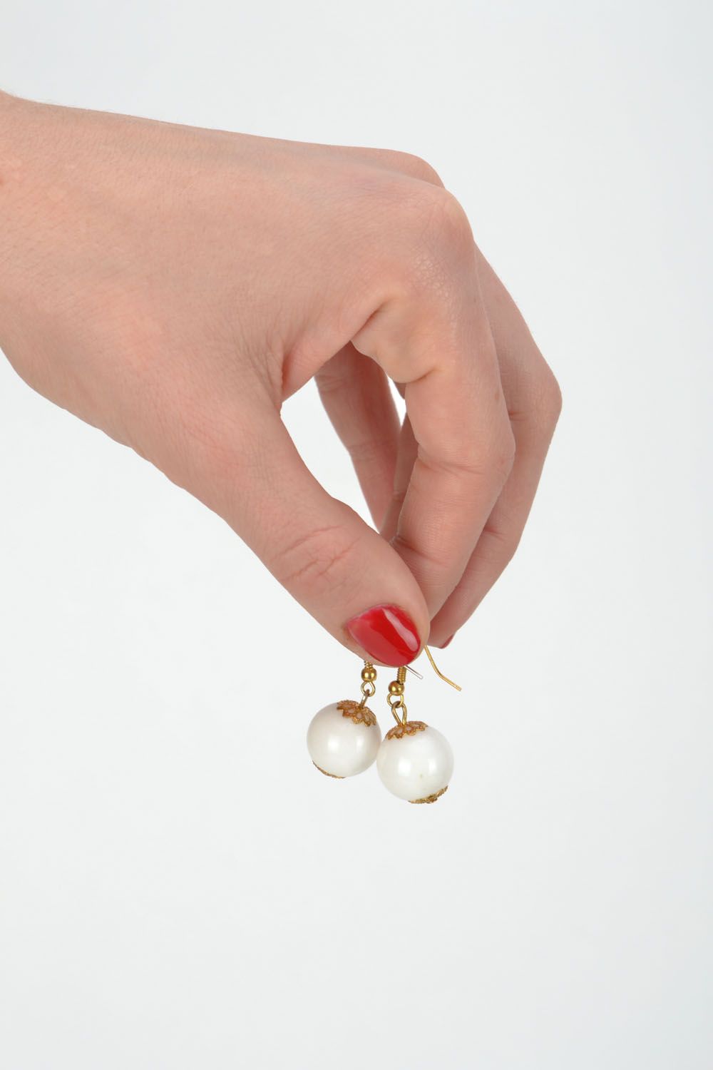 White agate earrings  photo 2