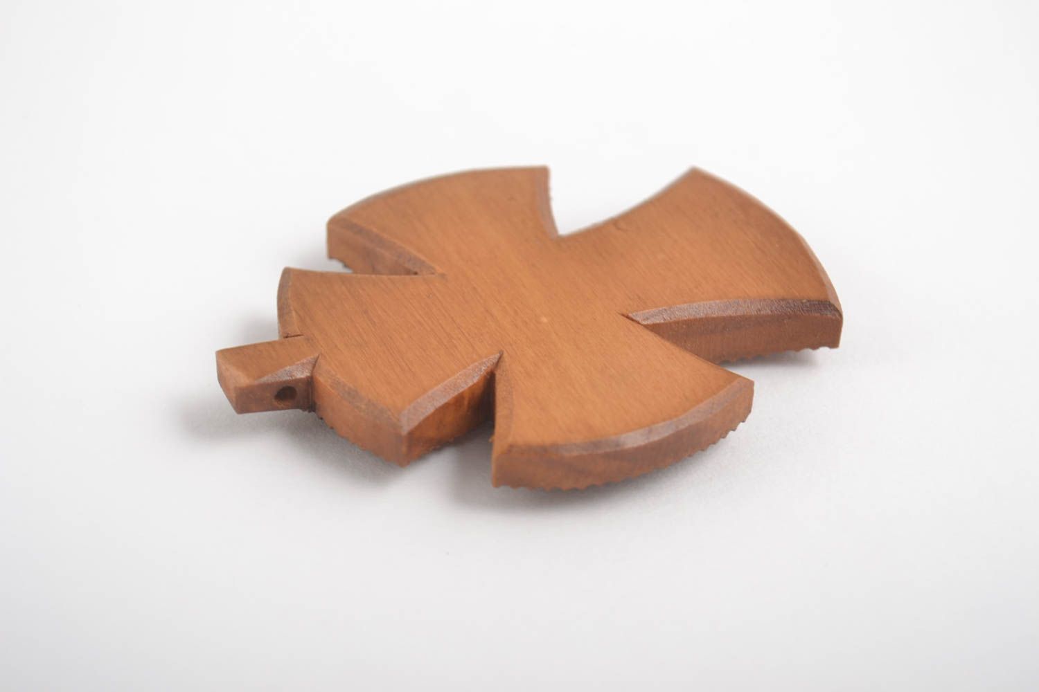 Cruz tallada fabricada de peral hecha a mano producto de madera regalo original foto 2
