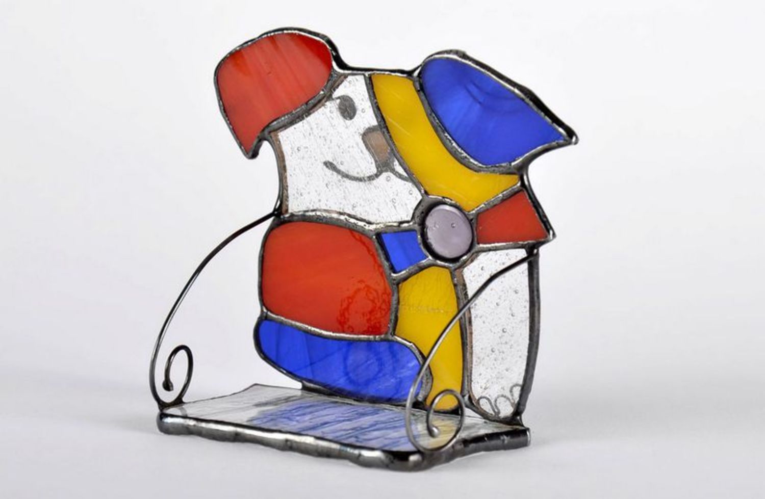 Stained glass candlestick Puppy photo 3