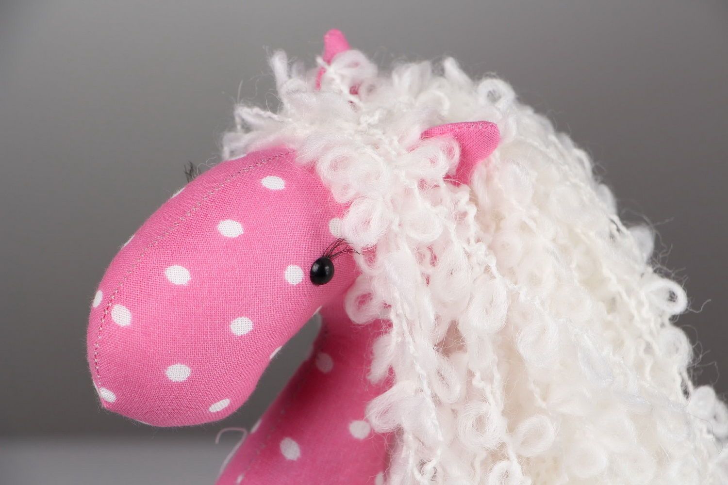 Handmade Spielzeug Stofftier rosa Pferd foto 5