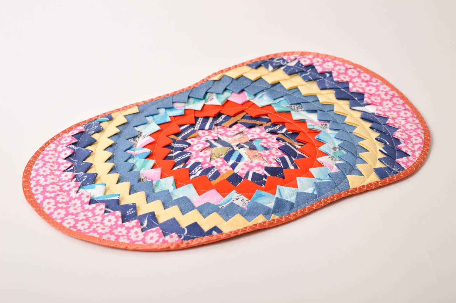 Bright handmade textile coaster hot pads kitchen design table setting ideas photo 2