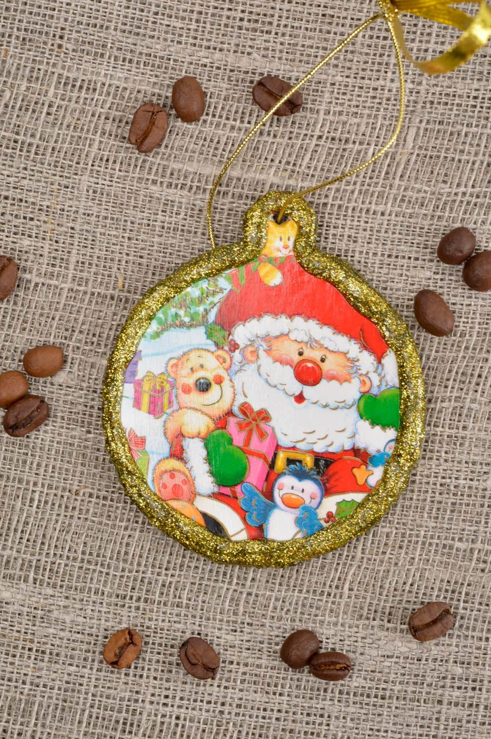 Handmade Christmas toy unusual toy for New Year tree decorative pendant photo 1