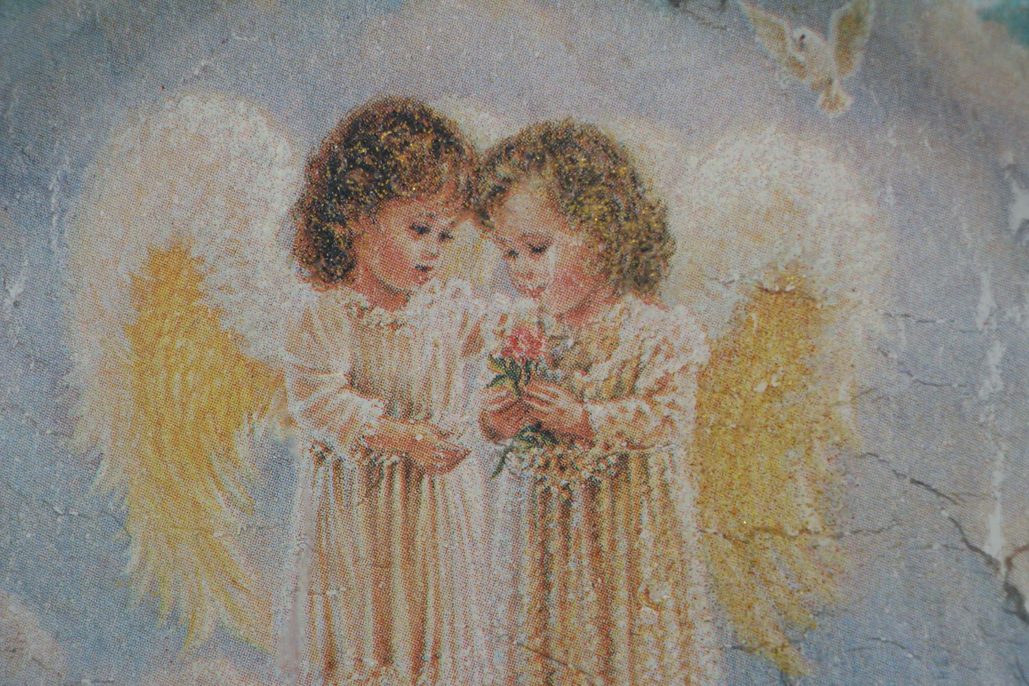 Handmade decoupage plate Angels photo 2