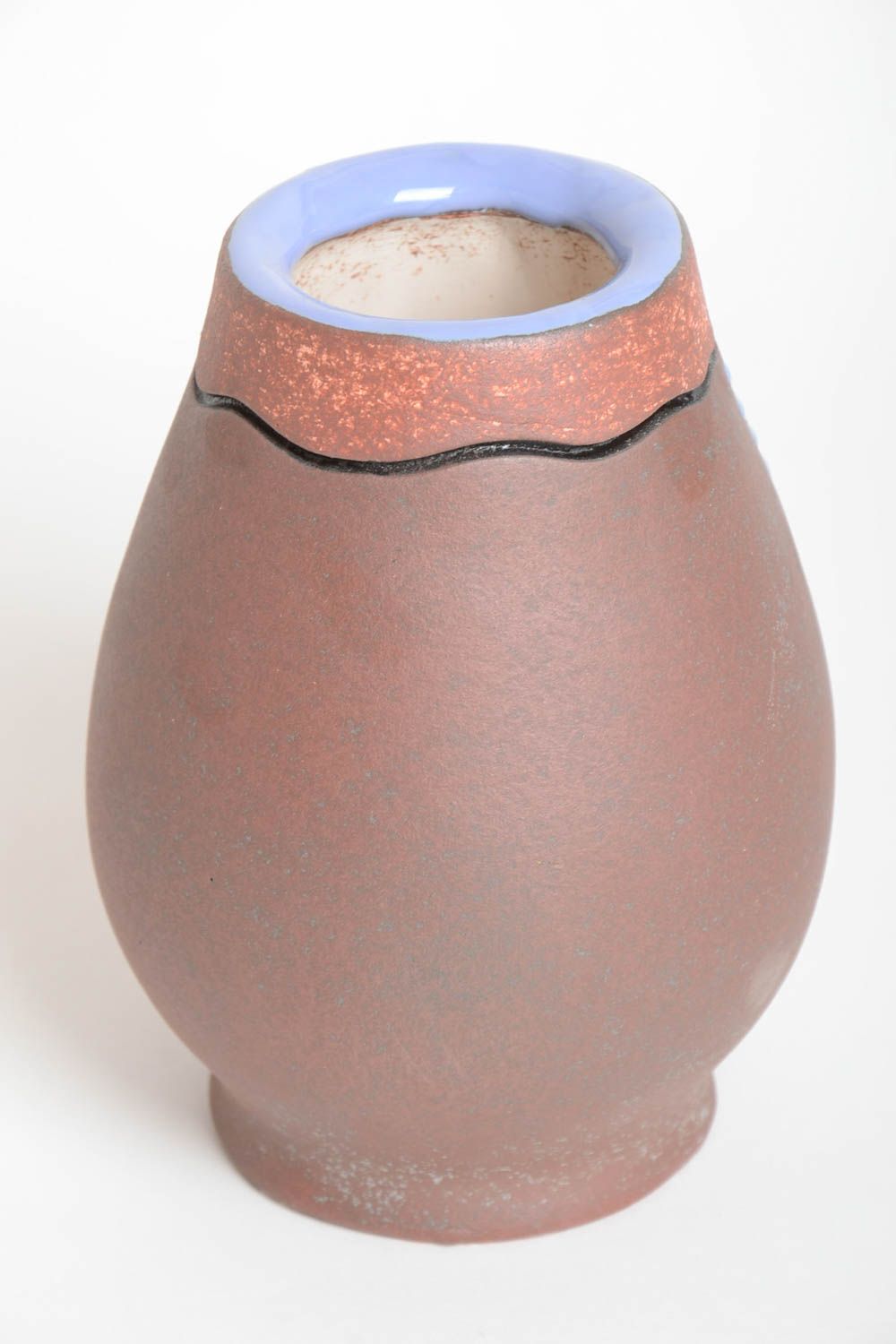 Vase céramique original Vase fait main multicolore peint Décoration maison photo 5