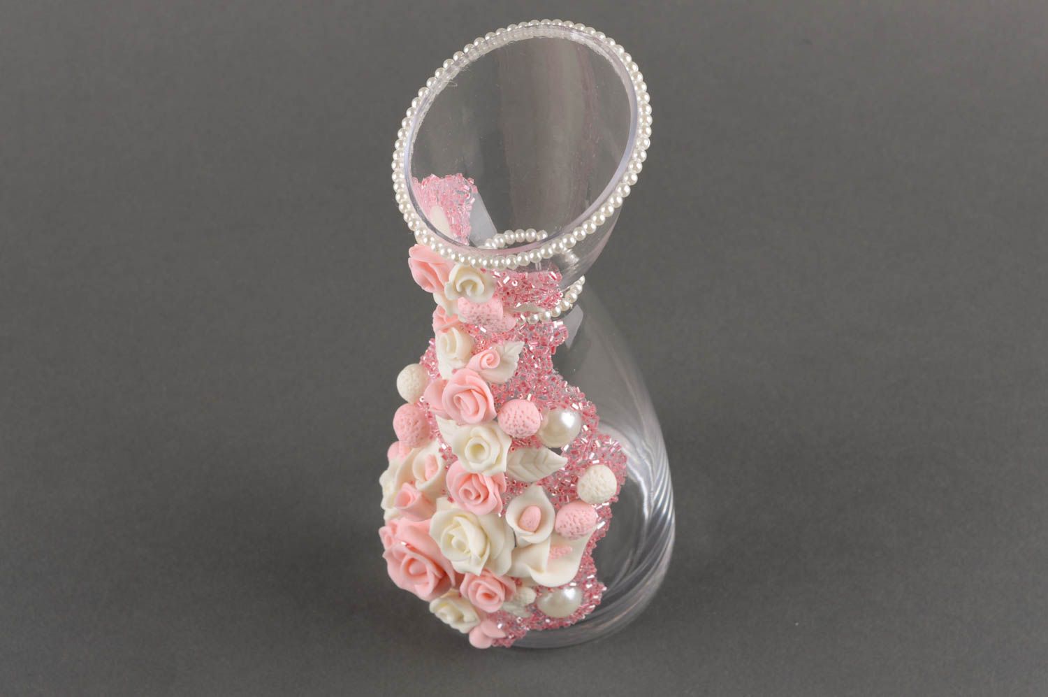 Декоративная ваза стеклянная ваза ручной работы ваза из стекла настольная ваза фото 5