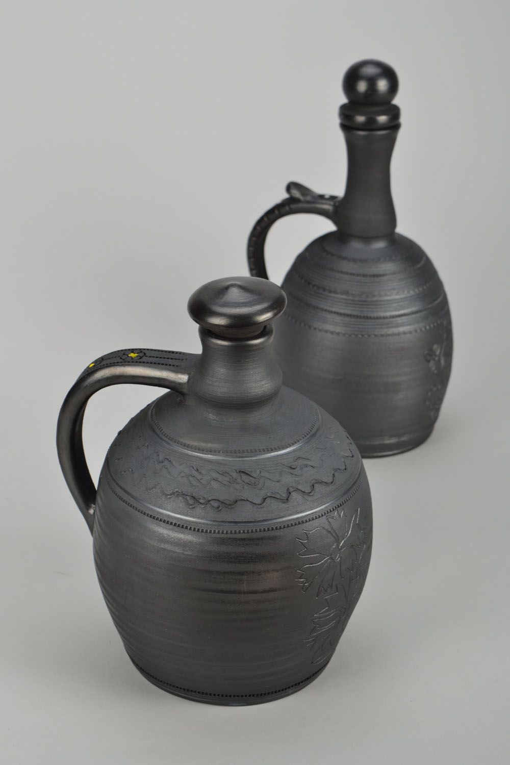 100 oz ceramic black wine pitcher carafe in classic Greek style 2,6 lb photo 1