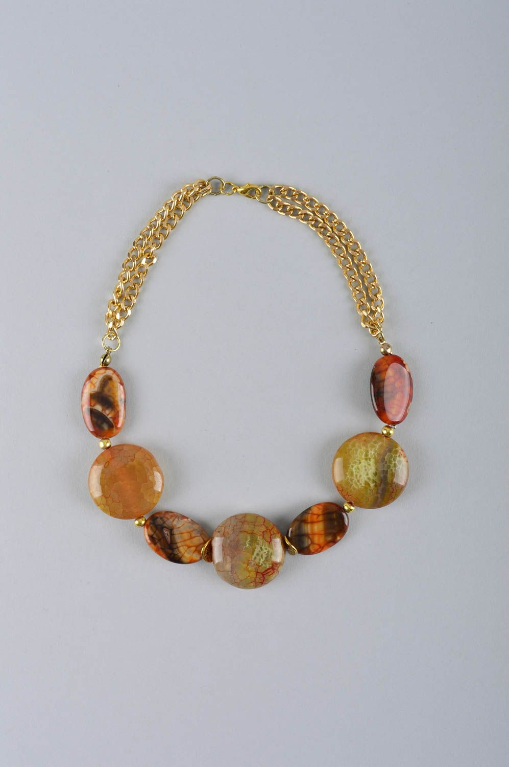 Handmade designer accessories natural stones necklace unique present for woman photo 2