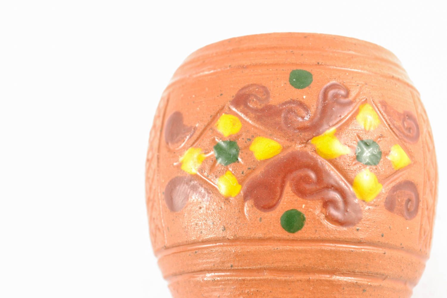 Рюмка из глины керамическая с росписью  фото 3