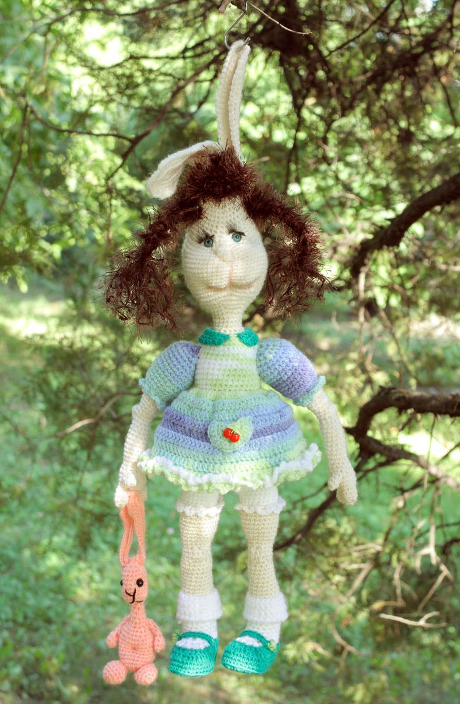 Soft knitted toy Rabbit Girl photo 1