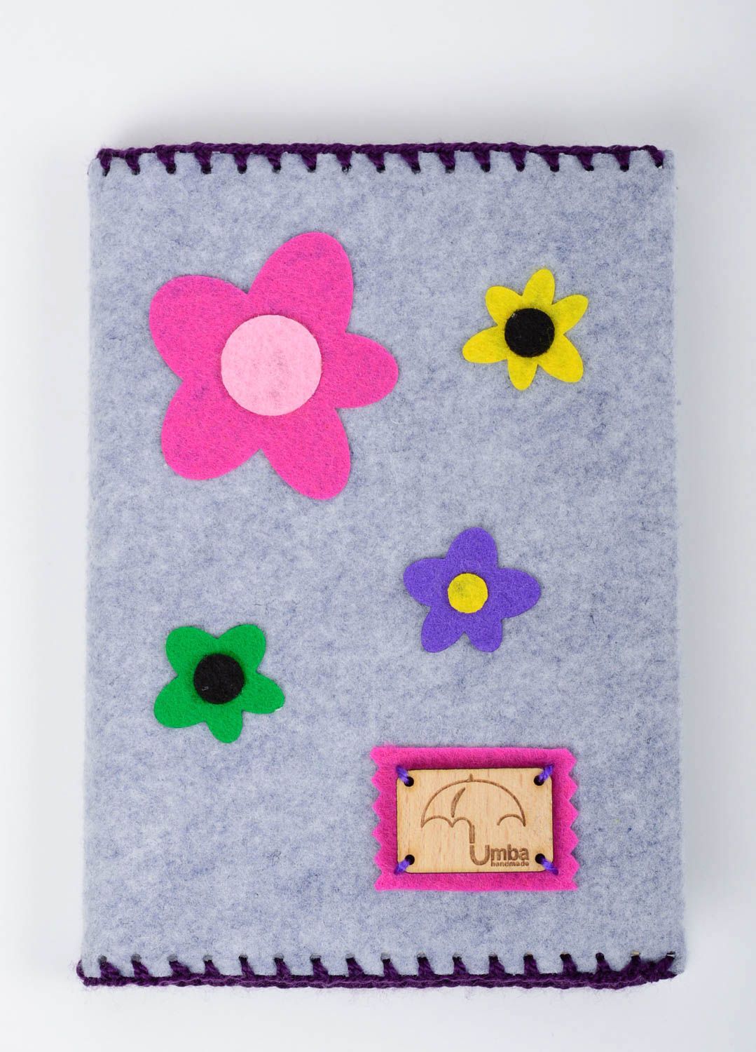 Schönes Notizbuch Handmade Geschenk für Freundin Design Tagebuch aus Filz grell foto 1
