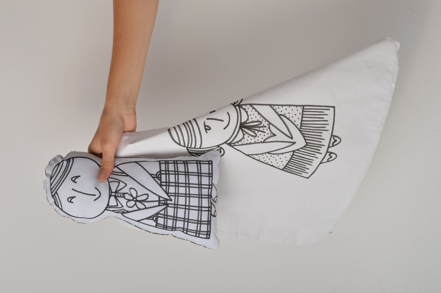 Handmade Kissen Bezug Deko Kissen in Weiß Schafzimmer Deko aus Baumwolle Set foto 5