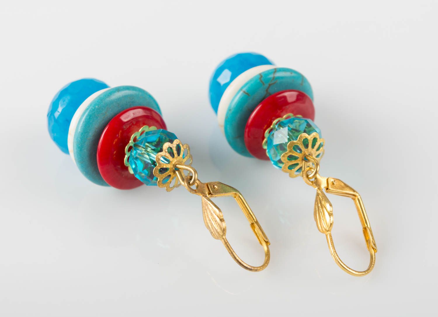 Boucles d'oreilles pendantes fait main Bijou mode design original Cadeau femme photo 3