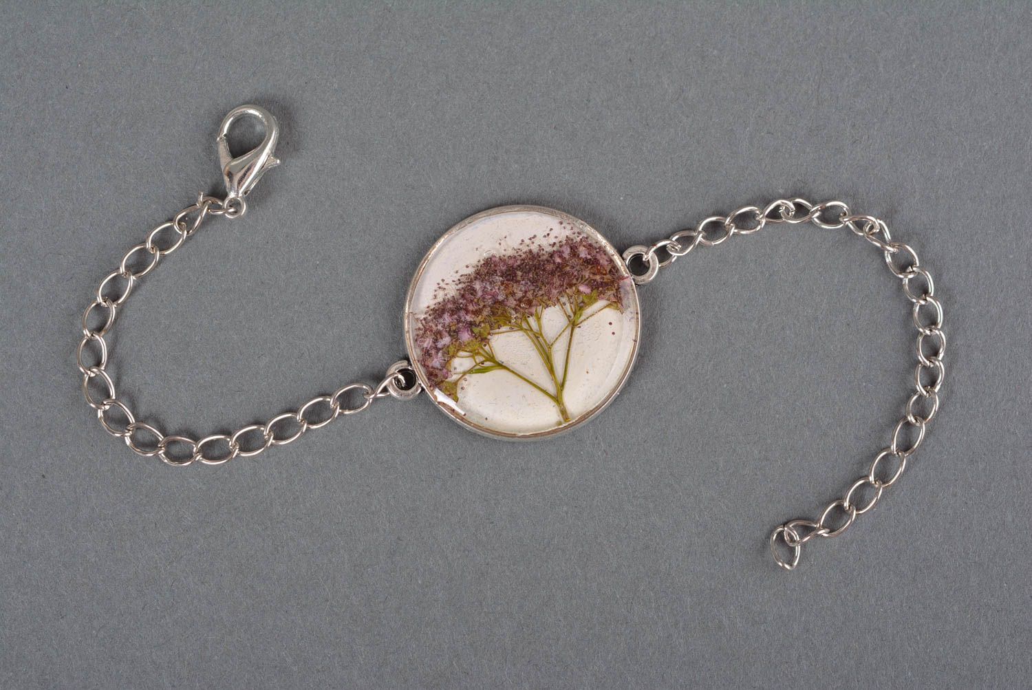 Handmade bracelet metal jewelry flower bracelet epoxy resin gifts for women photo 2